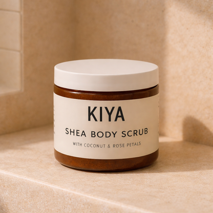 Shea Body Scrub with Coconut & Rose Petals – 250ml