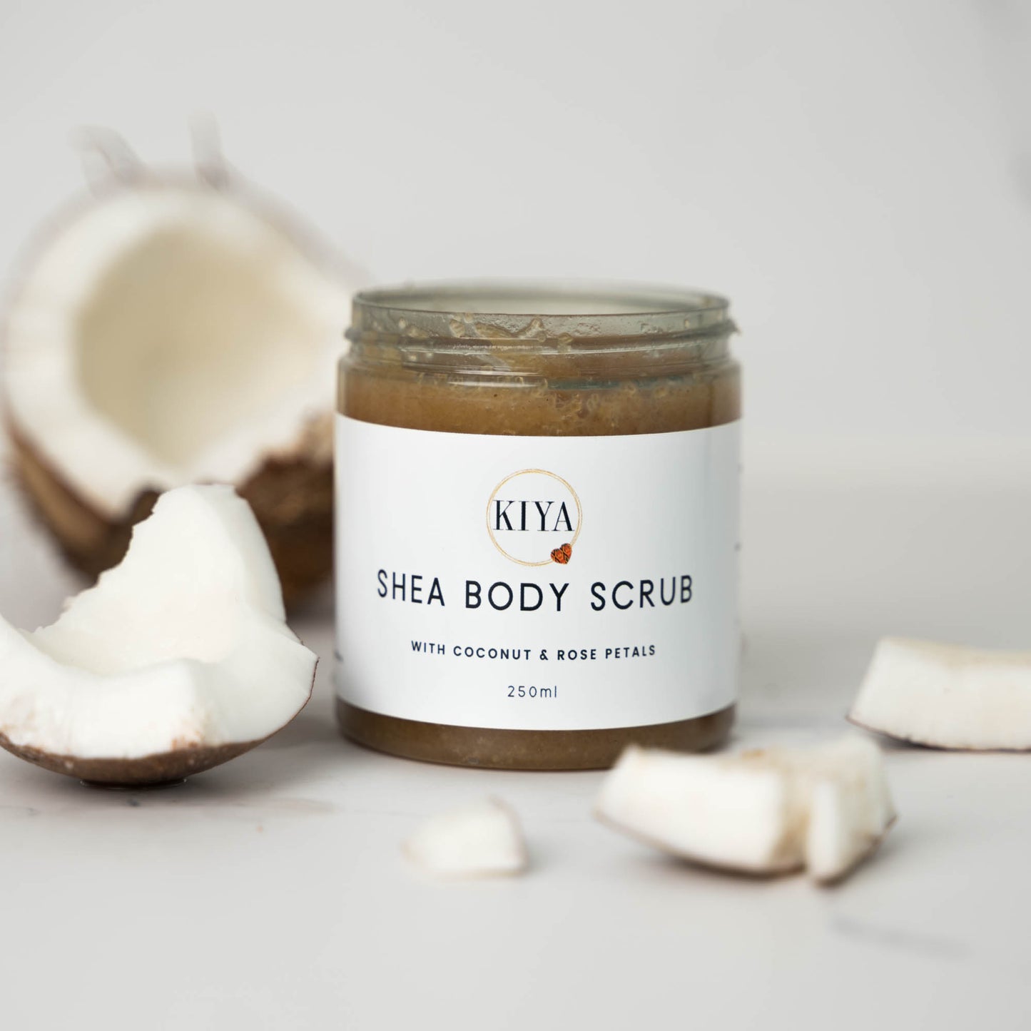 SHEA BODY SCRUB WITH COCONUT AND ROSE PETALS