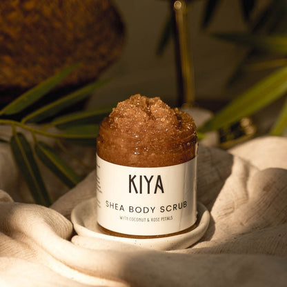 SHEA BODY SCRUB WITH COCONUT AND ROSE PETALS